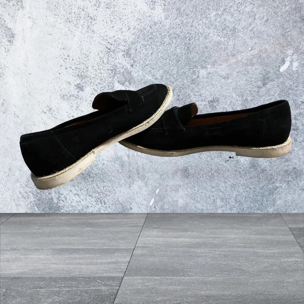 Caslon Tristian Suede Espadrille Loafers Slip On Flats Black Size 8.5 Shoes